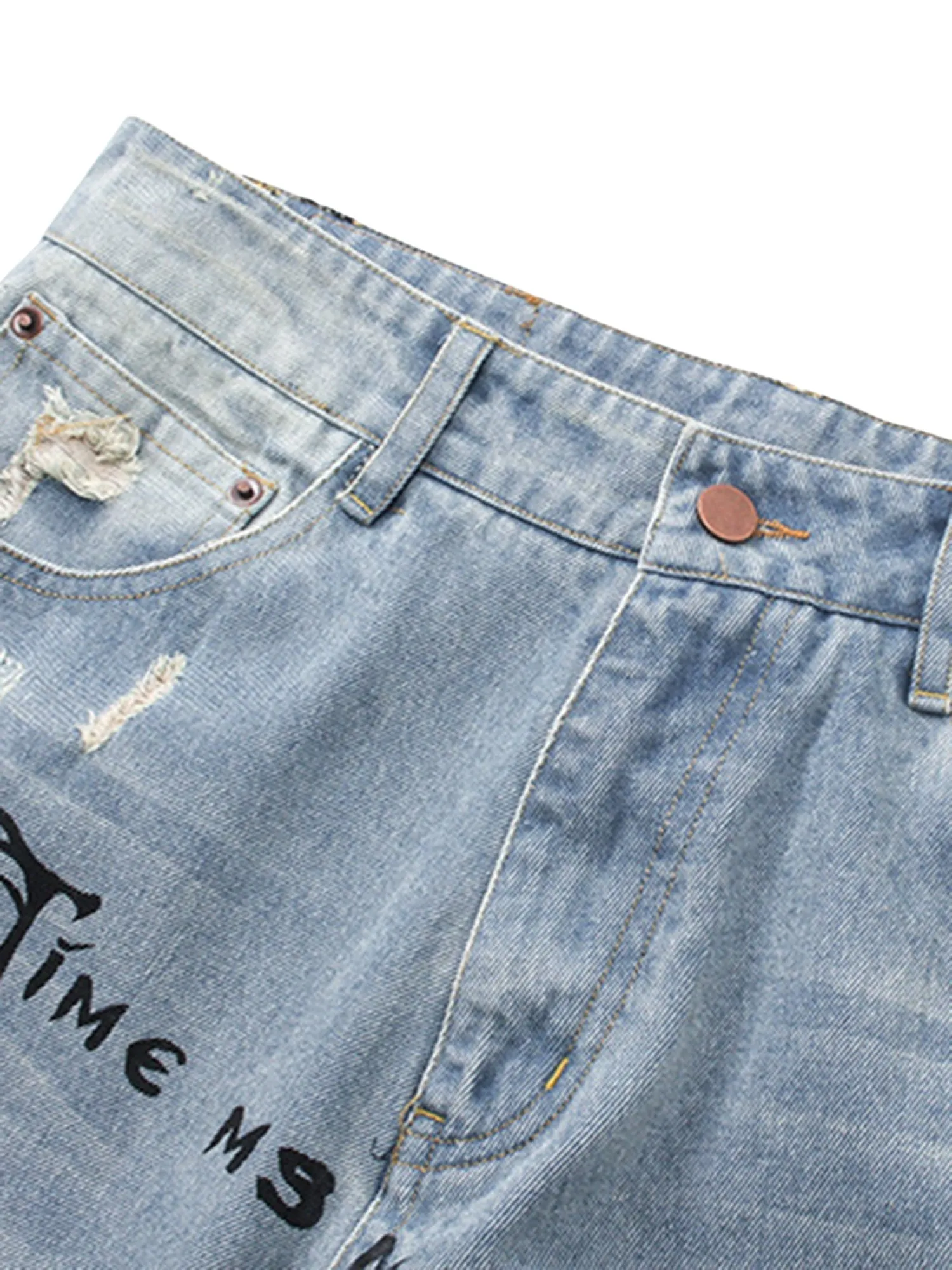 Personalized Cut Hand-printed Jeans