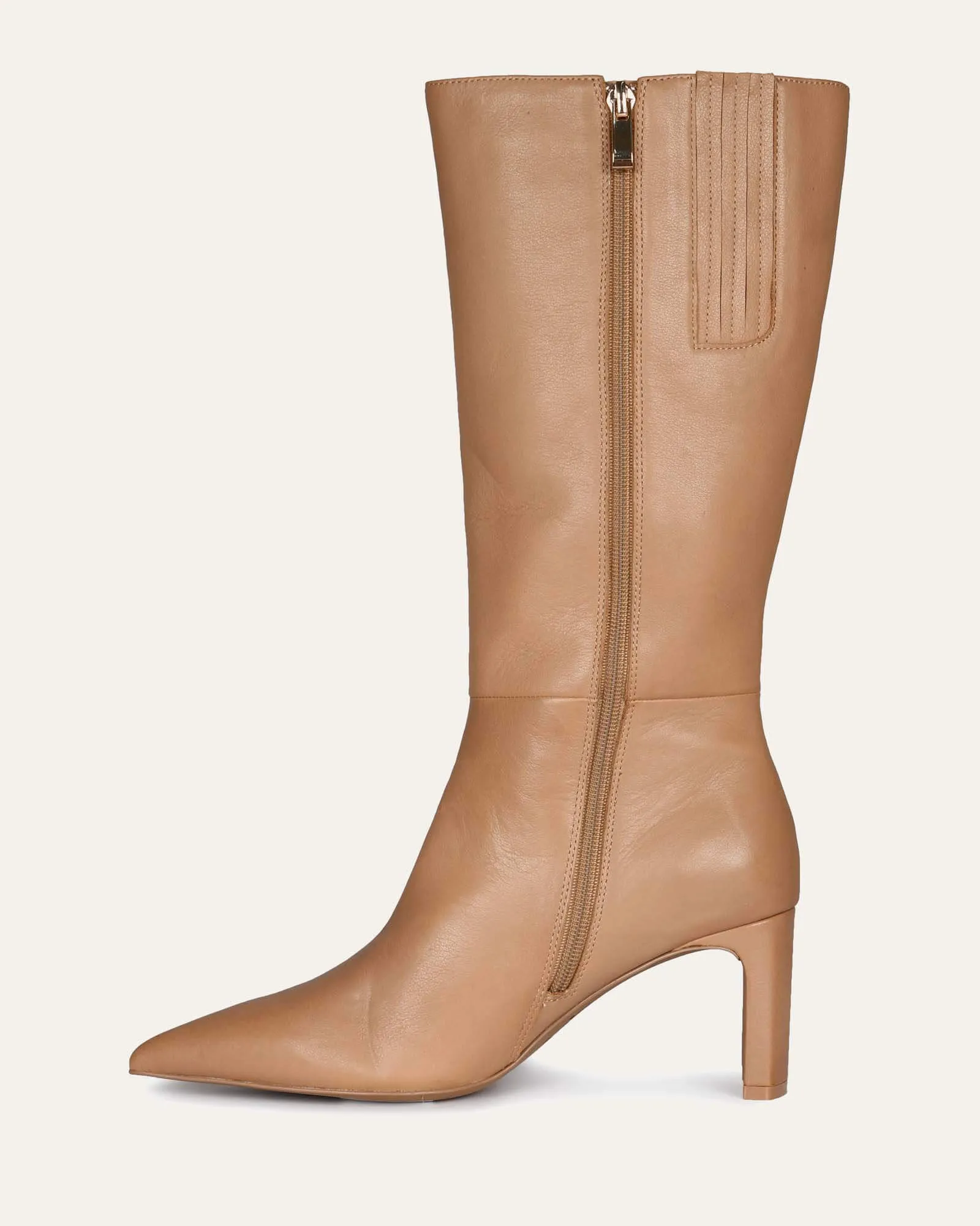 PIXIE CALF BOOTS BEIGE LEATHER