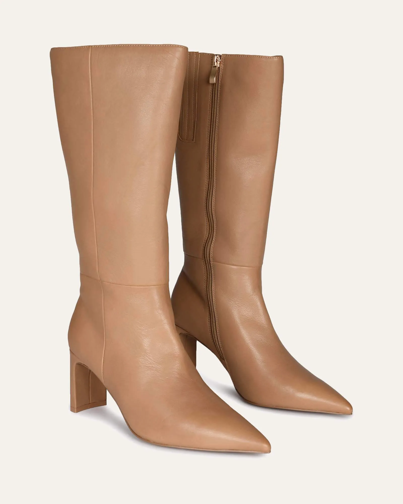 PIXIE CALF BOOTS BEIGE LEATHER