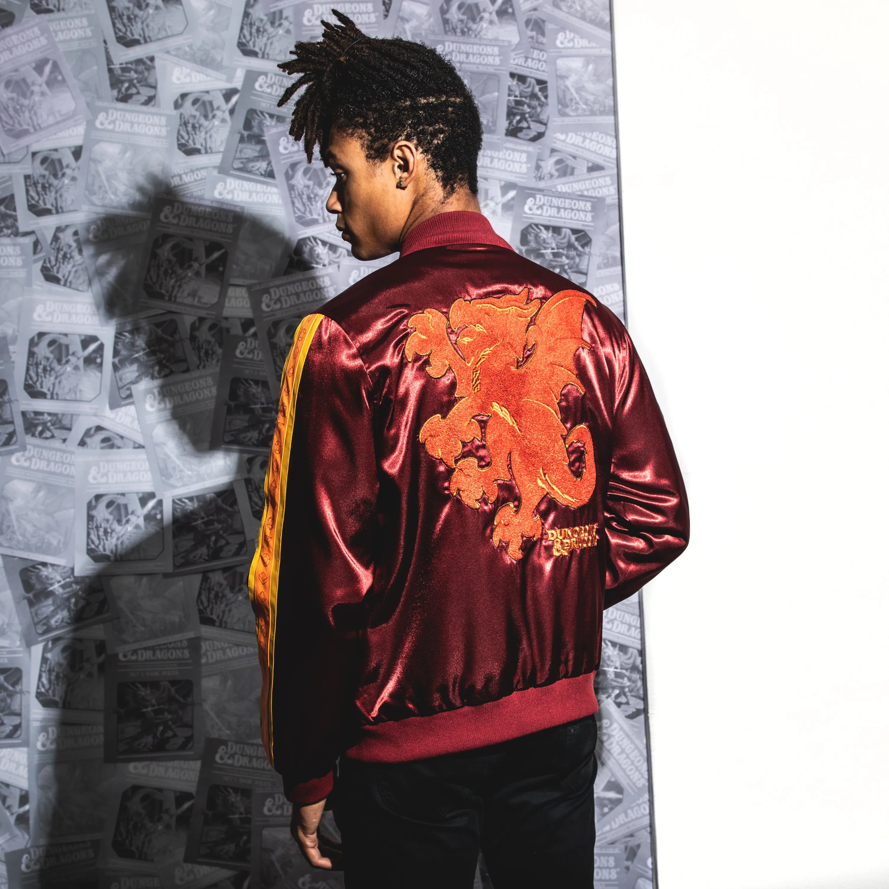 Retro Red Dragon Bomber Jacket