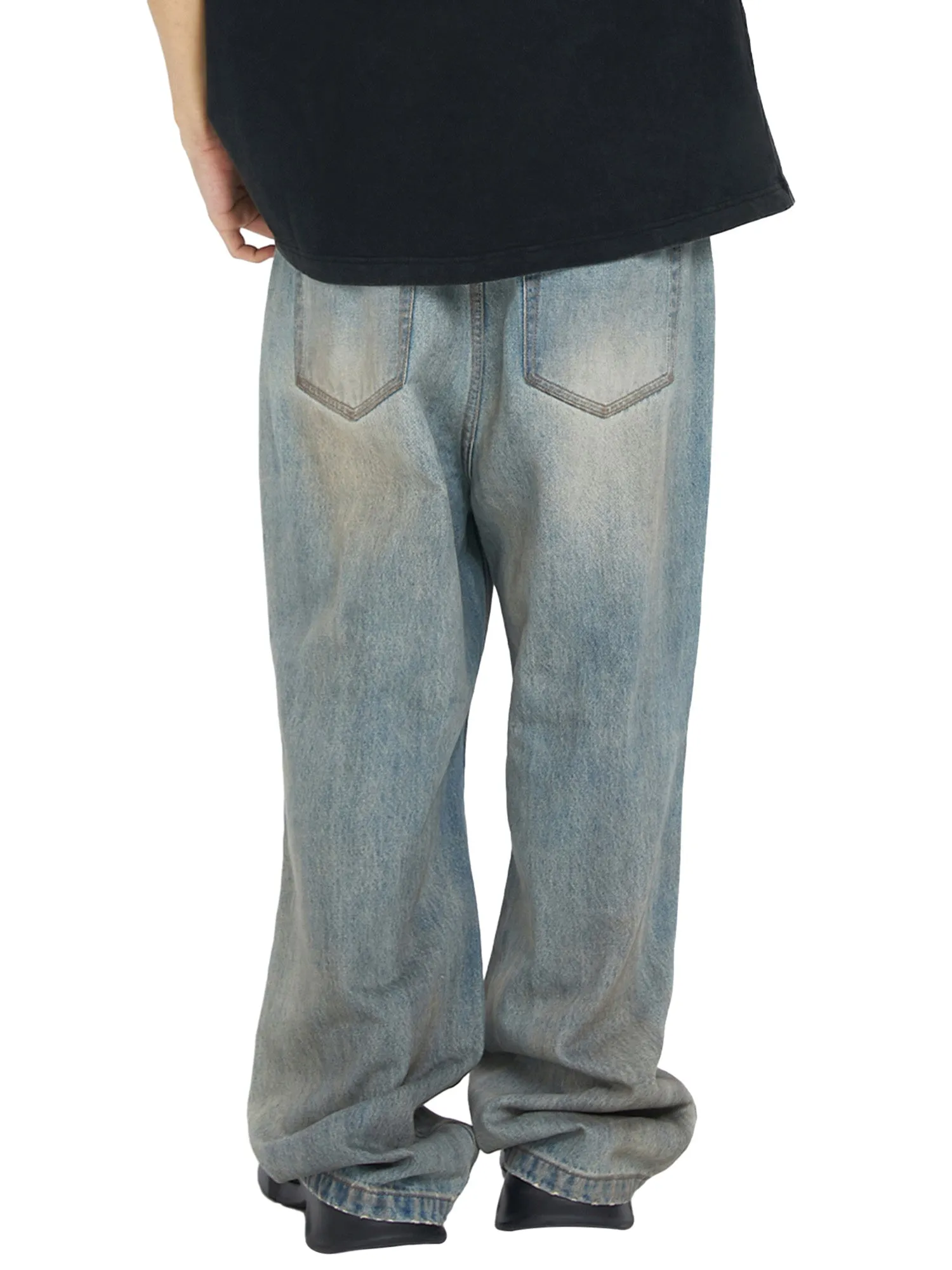 Retro Street Washed Distressed Hip Hop Jeans