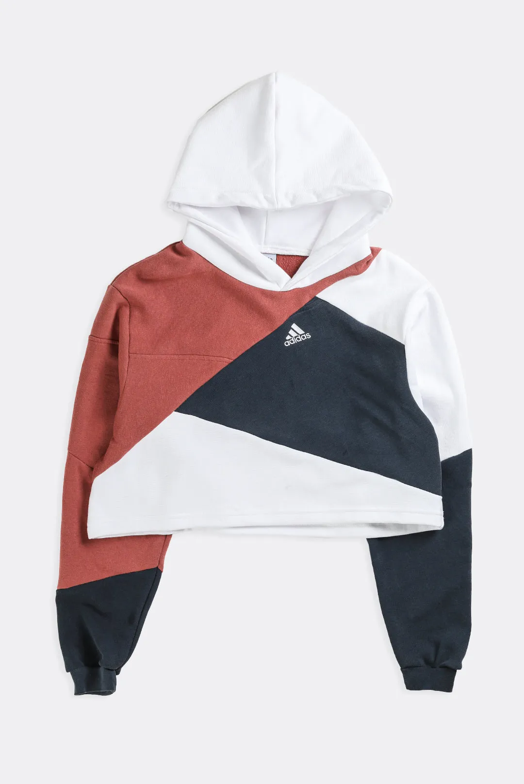 Rework Adidas Patchwork Crop Sweatshirt - S