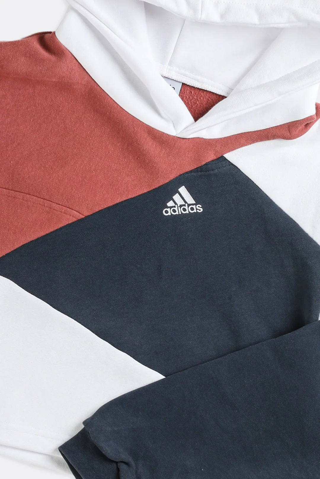 Rework Adidas Patchwork Crop Sweatshirt - S