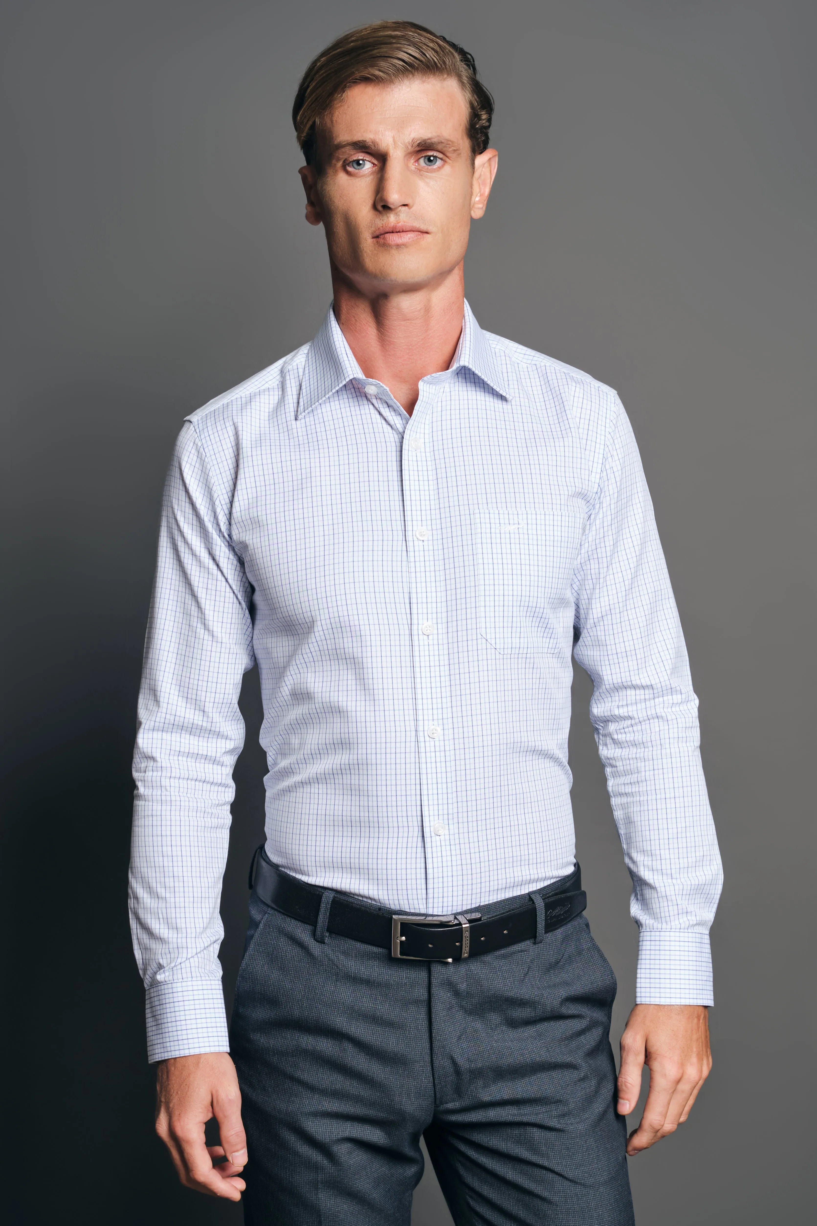 Slim Fit Long sleeves-Formal Shirts-Forget Me