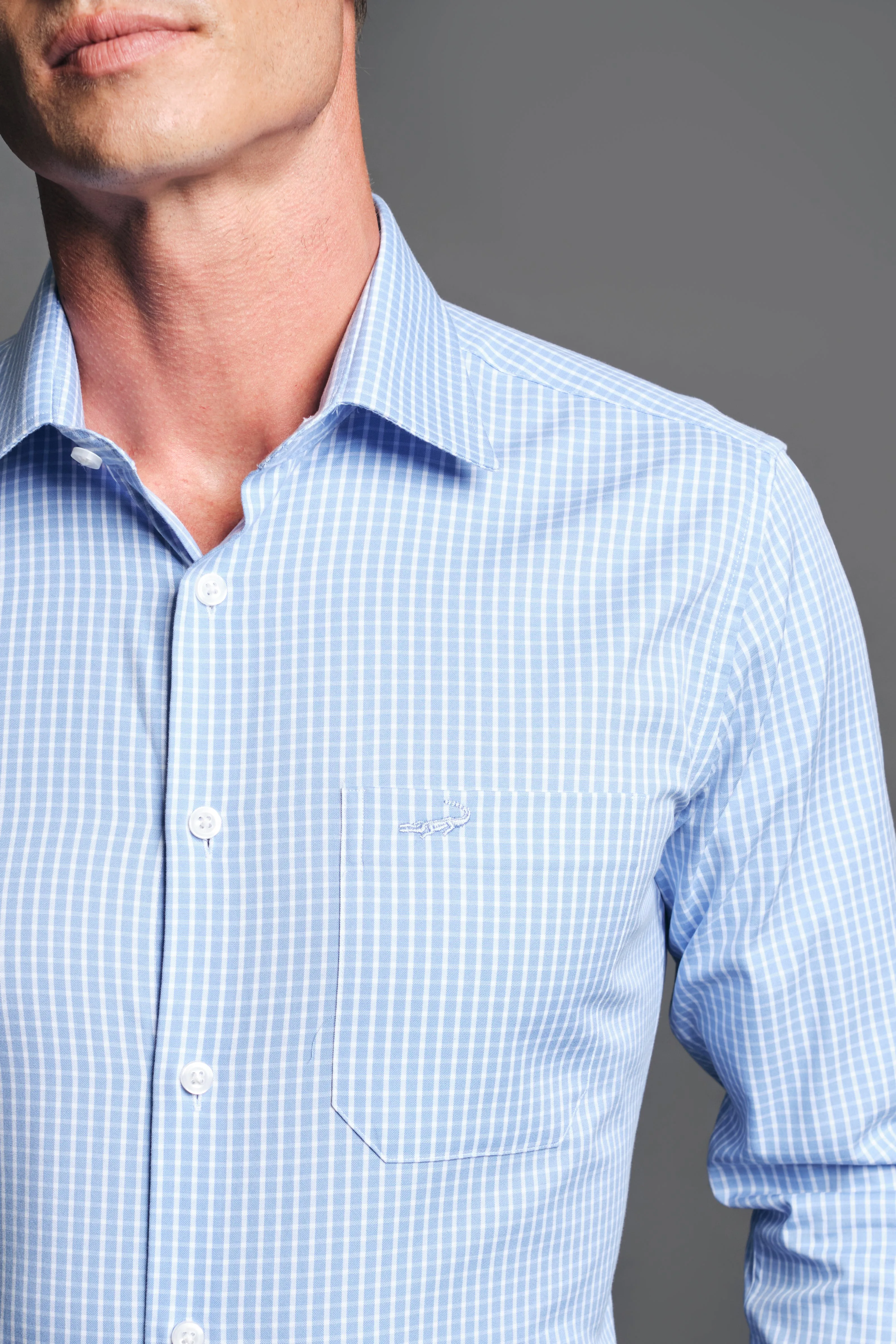 Slim Fit Long sleeves-Formal Shirts-Vista Blue