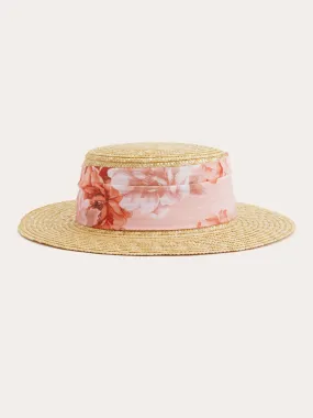 Sweet Peach Boater Hat