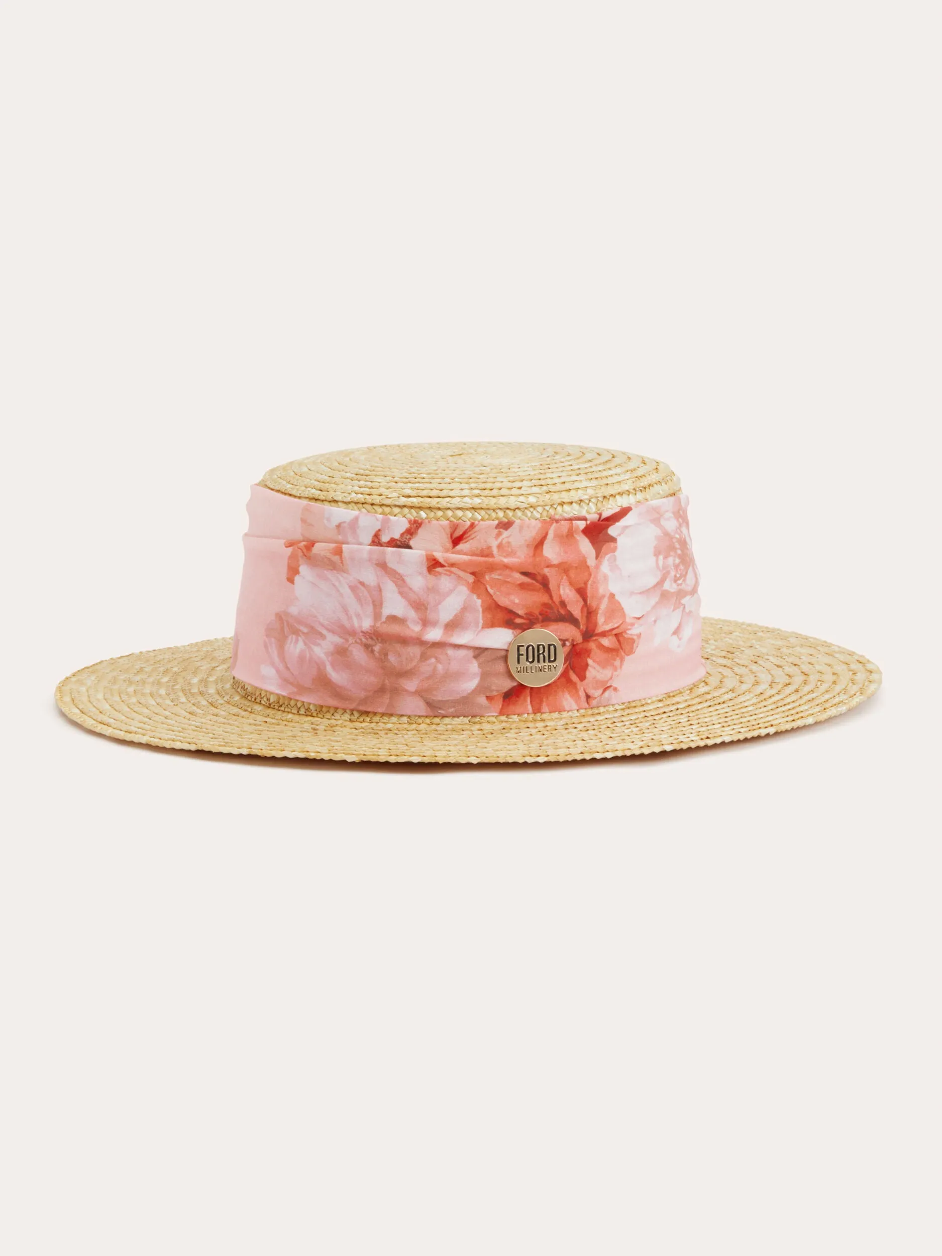 Sweet Peach Boater Hat