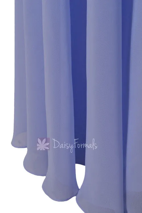 Sweetheart Periwinkle Chiffon Party Dress Floor Length Pale Lilac Formal Dress(BM2442)