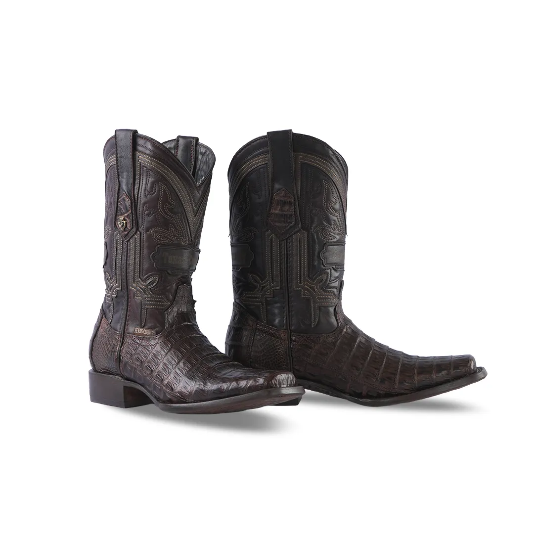 Texas Country Exotic Boot Fonseca Caiman Belly Paris TC Toe Cuero