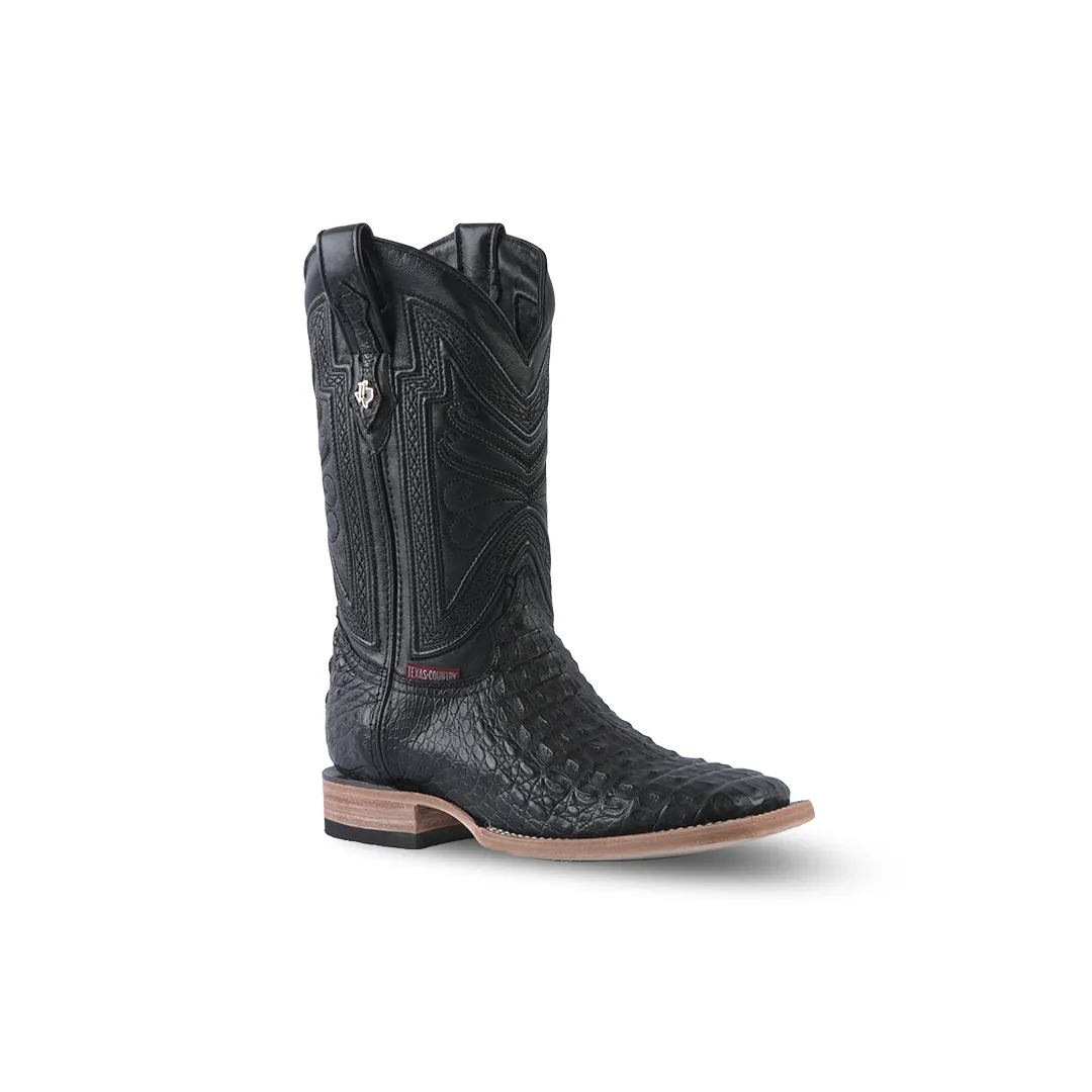 Texas Country Exotic Boot Lomo Caiman Black LM10