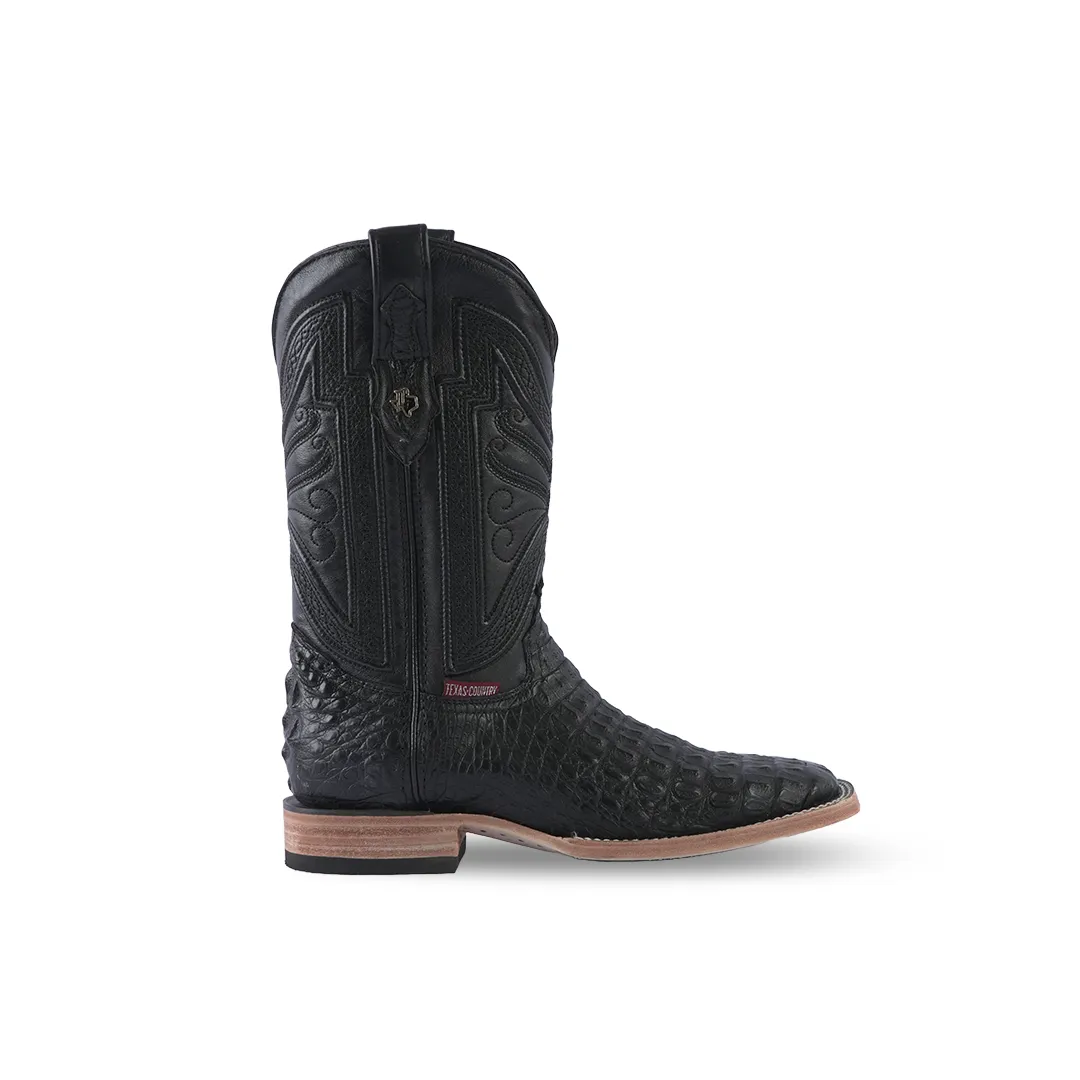 Texas Country Exotic Boot Lomo Caiman Black LM10