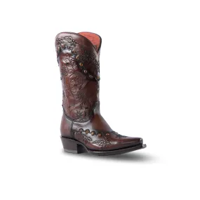 Womens Texas Country Western Boot Bora Cafe with Retro Toe E772