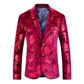 The Bordeaux Velvet Slim Fit Blazer Suit Jacket