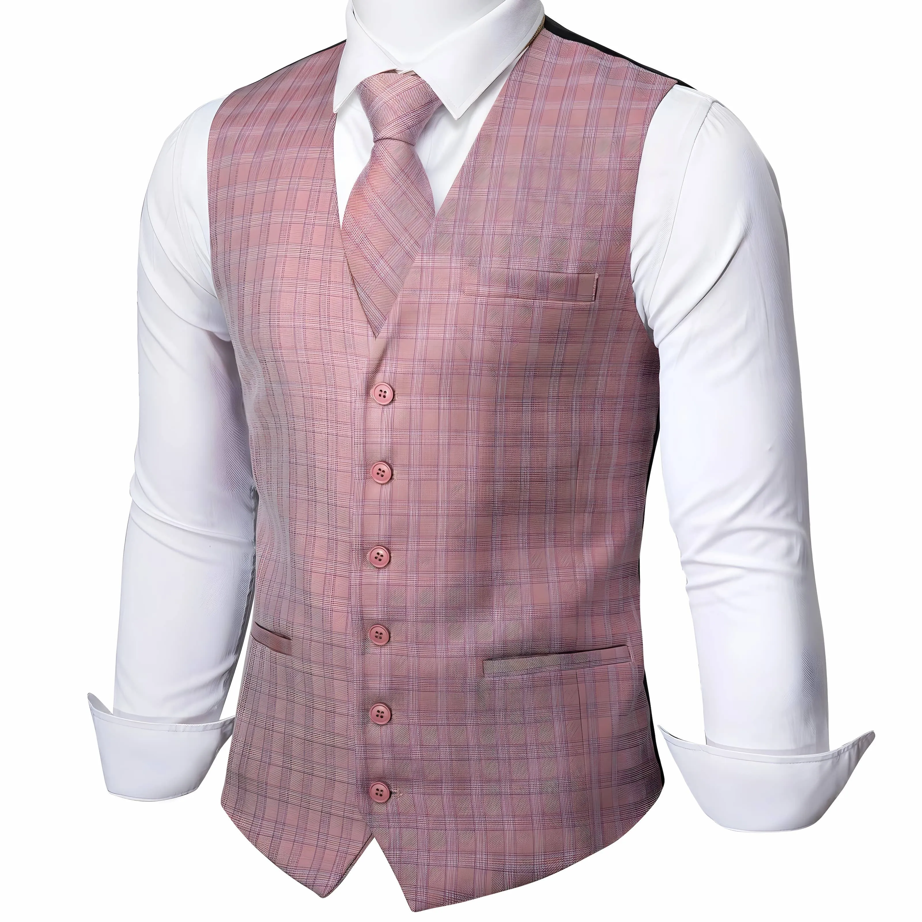 The Hayden Plaid Vest Tie Set - Multiple Colors