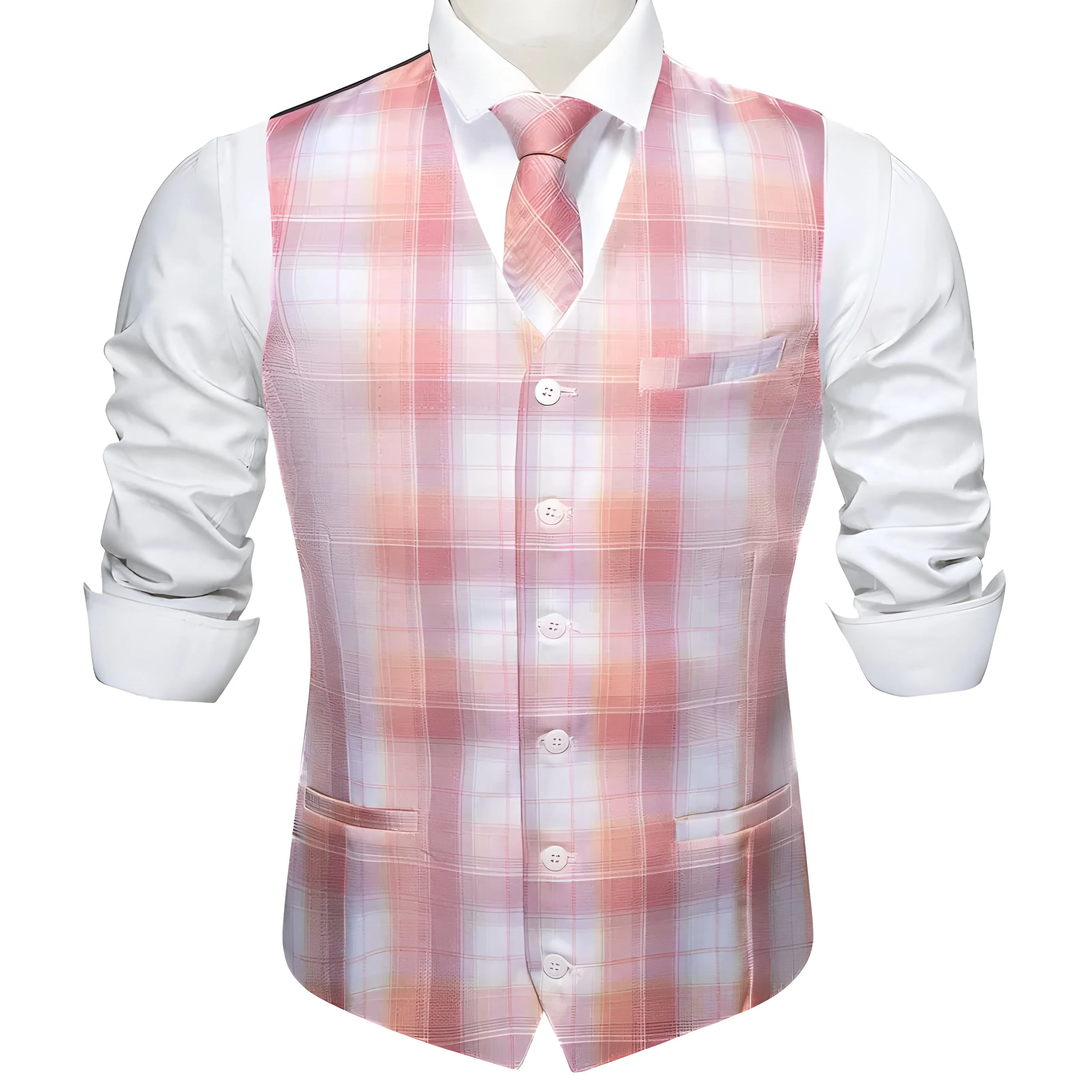 The Hayden Plaid Vest Tie Set - Multiple Colors