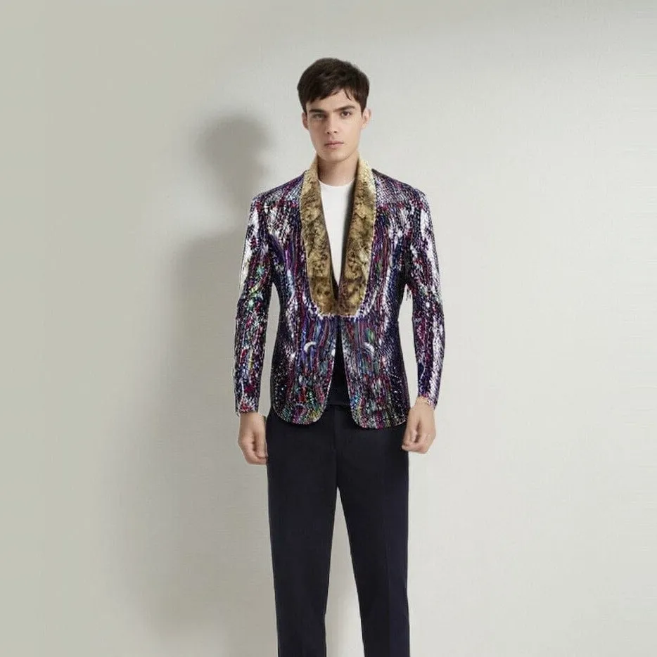 The Jasper Sequin Slim Fit Blazer Suit Jacket