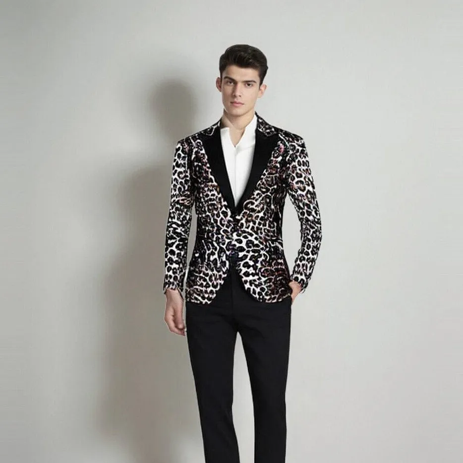 The Leopard Slim Fit Blazer Suit Jacket