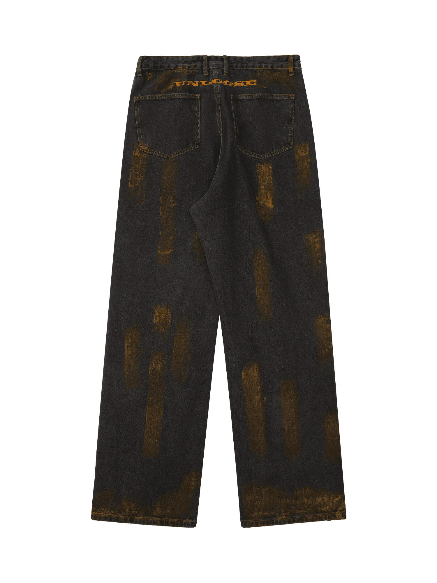 Thesupermade American Street Style Spray Painted Fur Jeans - 2052