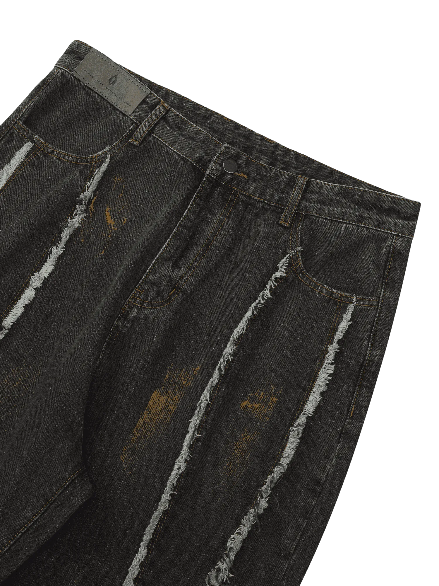 Thesupermade American Street Style Spray Painted Fur Jeans - 2052