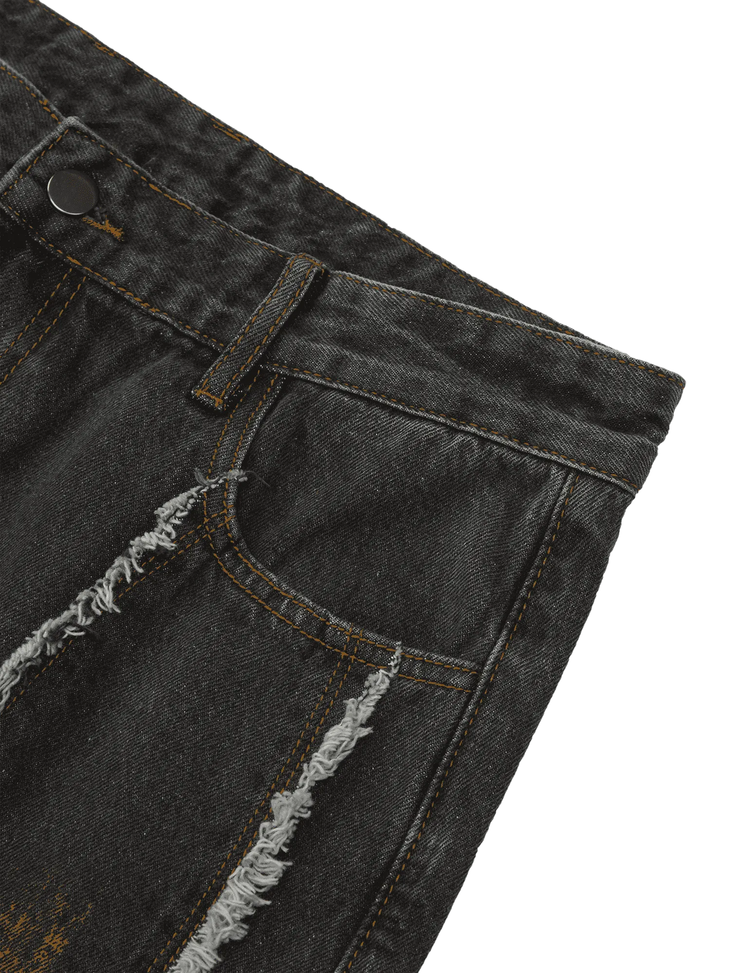 Thesupermade American Street Style Spray Painted Fur Jeans - 2052