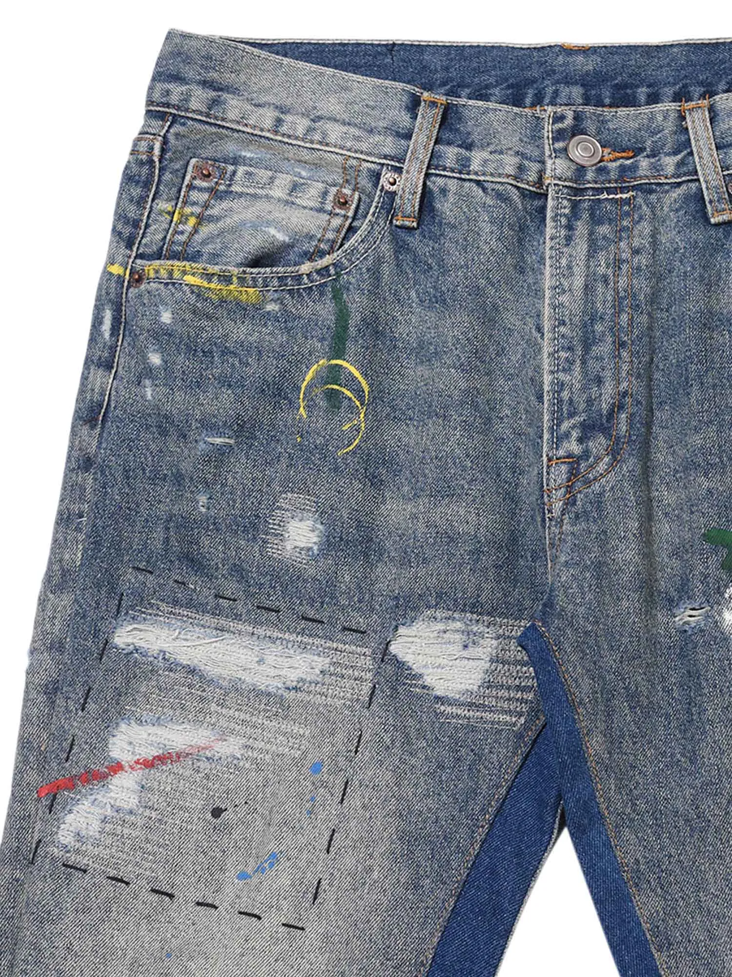 Thesupermade Splashing Ink Patchwork Jeans