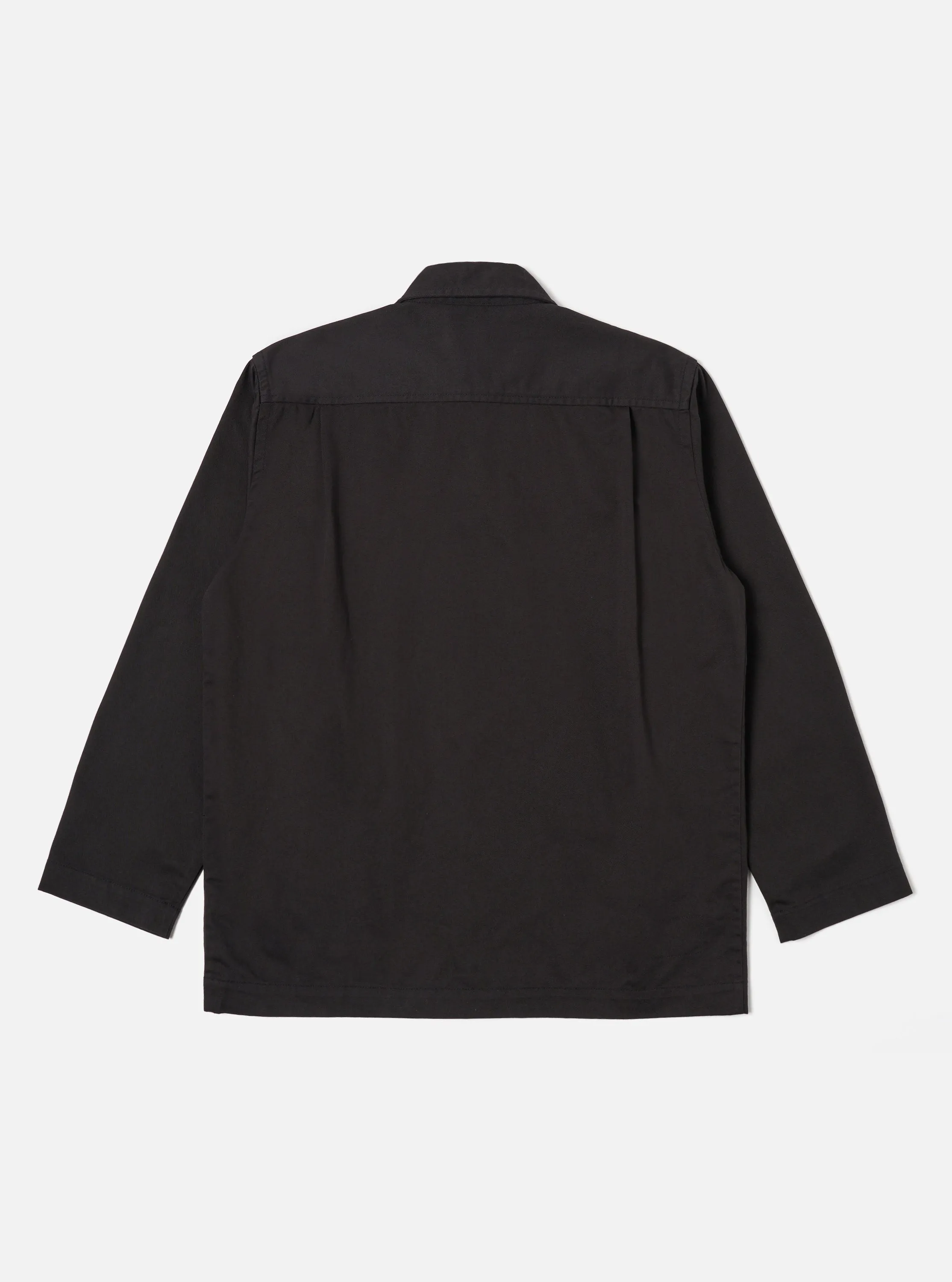 Universal Works Dockside Overshirt in Black Twill