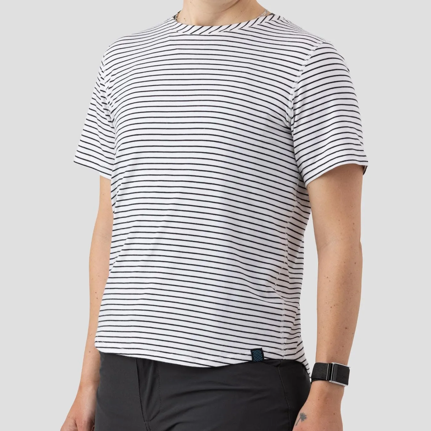 Women's Organic Riding Shirt - White Stripes